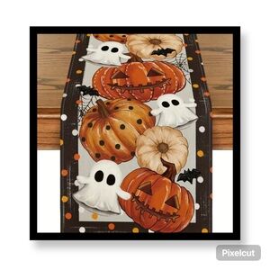 New- Halloween Pumpkin and Ghost Table Runner